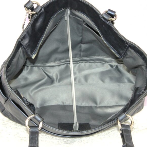 Coach Metallic Blue Leather Tote - Picture 7 of 11